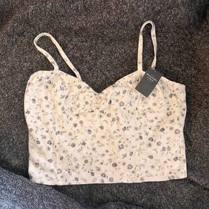 Abercrombie & Fitch Grey and White Floral Bralette